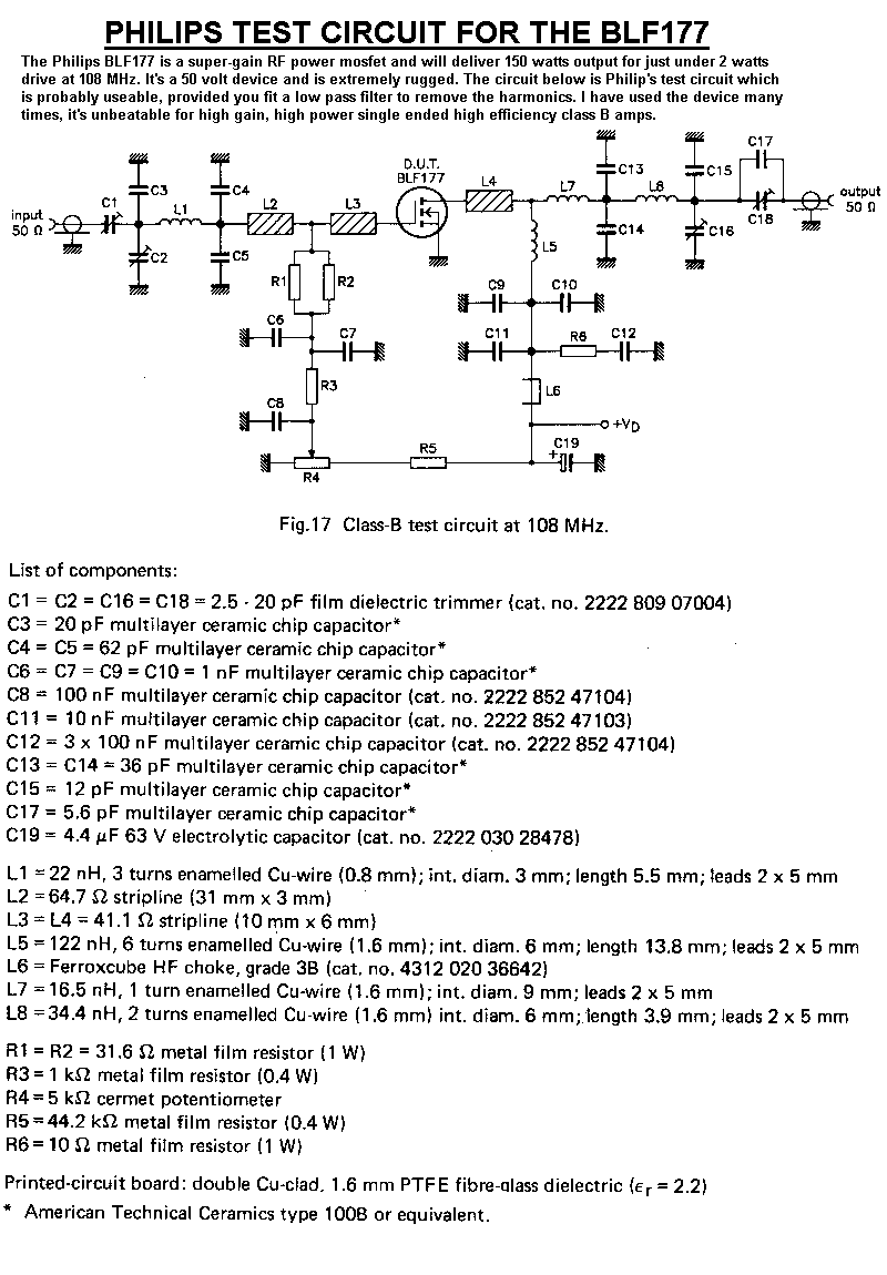 The Philips BLF177 RF Power Mosfet is available from NRG Kits, RF Components page