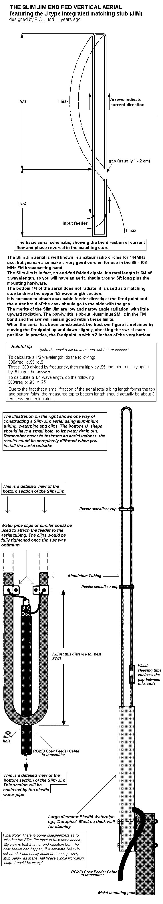 The Slim Jim aerial is Good, but the NRG Vertical Half Wave End Fed Antenna is better!